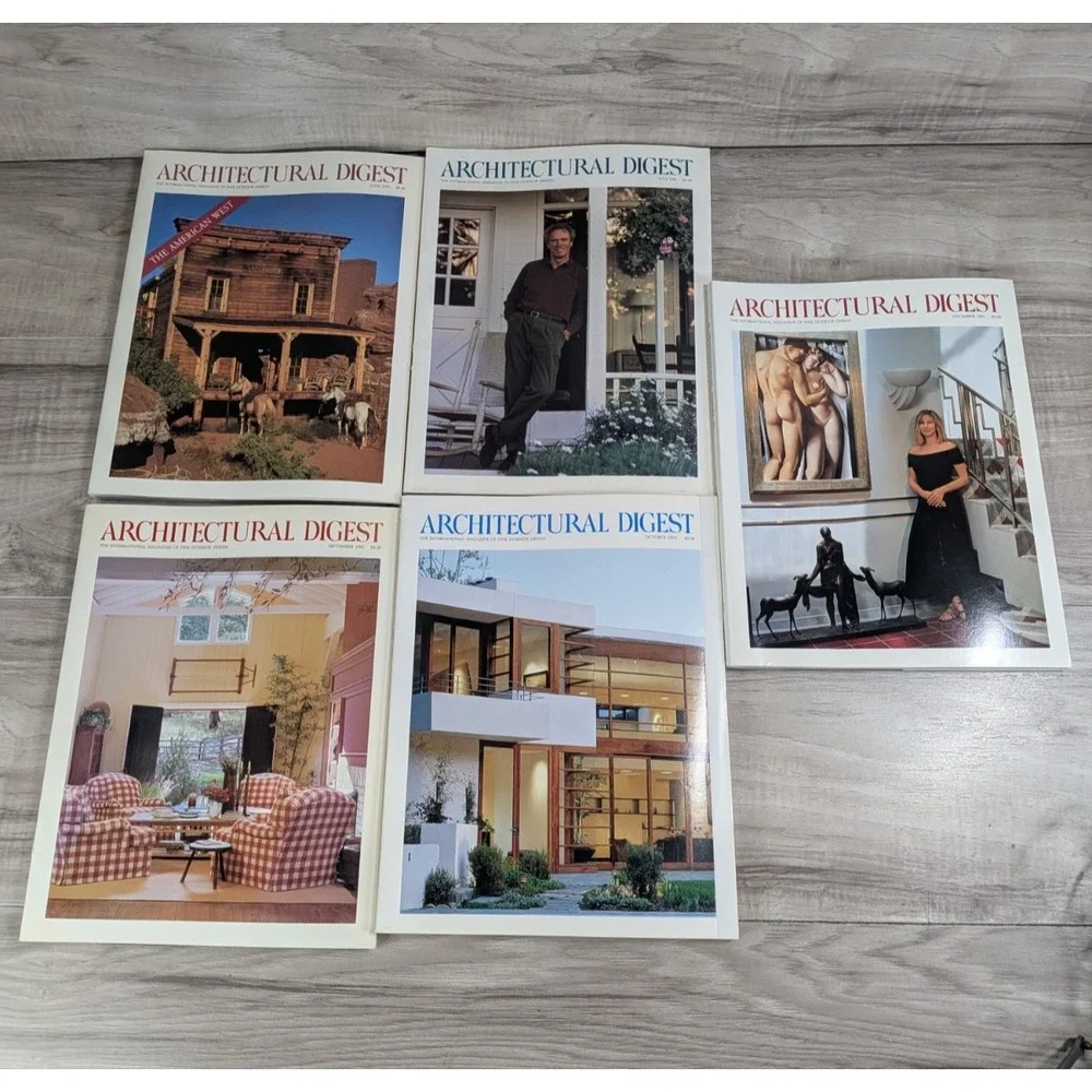 ARCHITECTURAL DIGEST MAGAZINE Year 1993 90s Clint Eastwood LOT OF 5